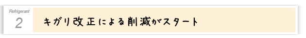 ２．キガリ改正による削減がスタート