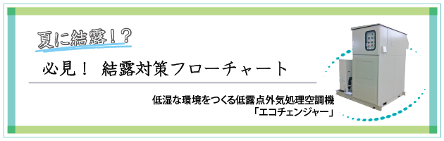 夏に結露!? 必見！結露対策フローチャート＆低露点外気処理空調ユニット「エコチェンジャー」